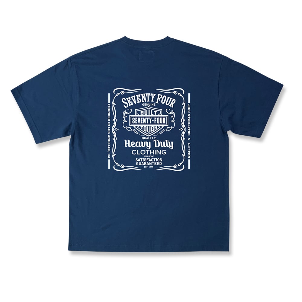 Tシャツ/ SEVENTY FOUR(セブンティーフォー) / T-SHIRT(VINTAGE LABEL)(BLUE)(STF26SS18)