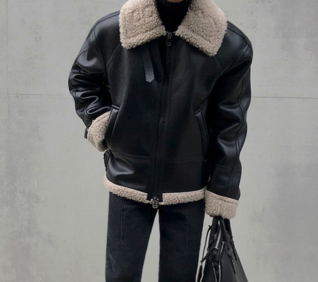 ラムスキン ムートンジャケット コート ボア素材 ハイネック メンズファッション 韓国 Choice 31 レディースファッション通販