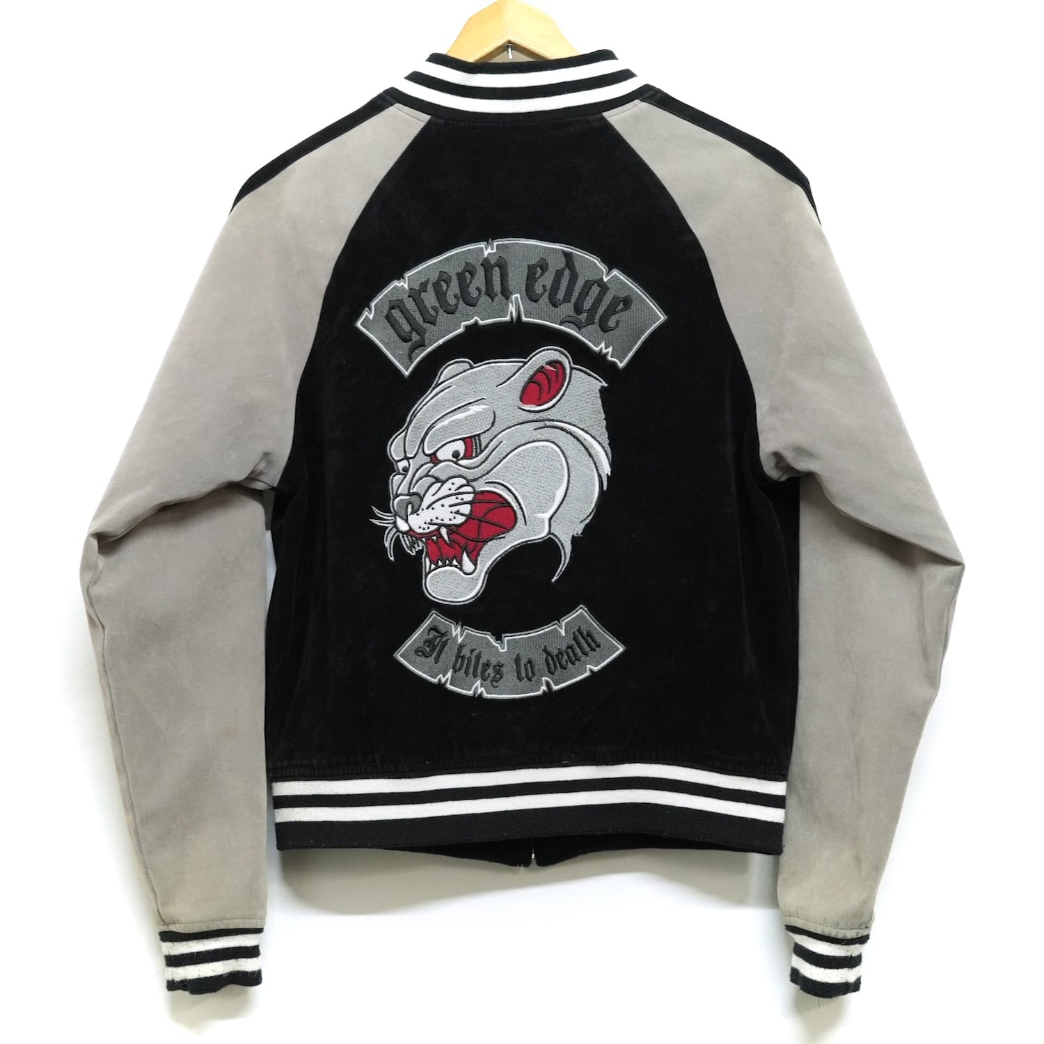 希少 横須賀 プリンス商会 55周年記念 鷹 タカ刺繍 スカジャン 黒 銀