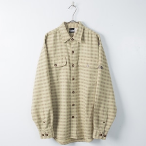 1990s vintage "THE NORTH FACE" flap pocket ombre check pattern nylon × polyester shirt