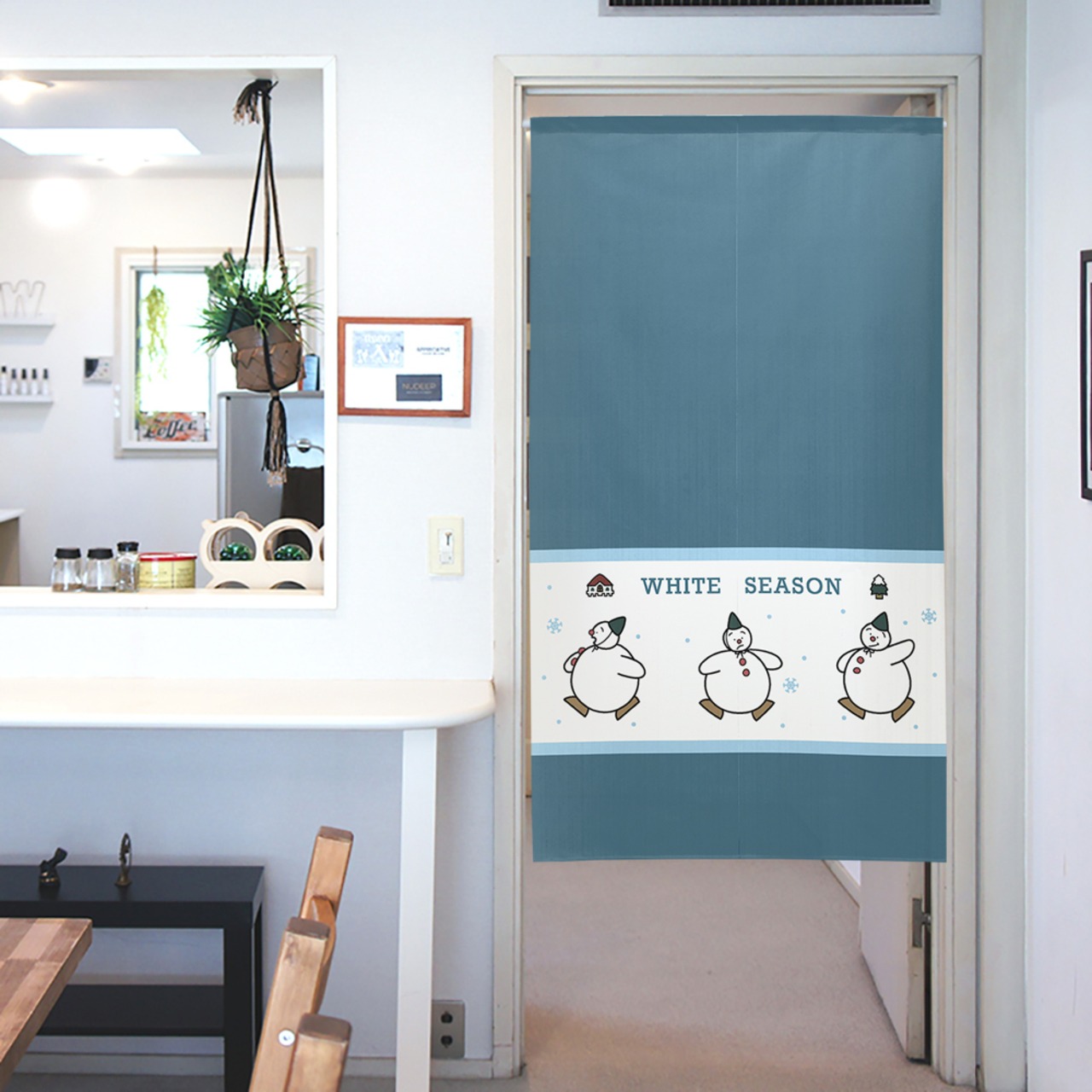 【受注生産】【のれん】WHITE SEASON/snow paradise!  幅85ｘ丈150cm