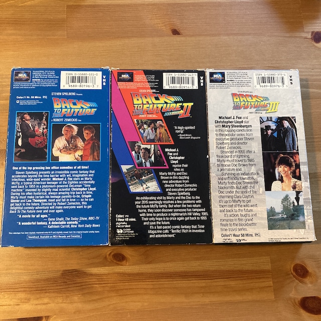 バックトゥザフューチャー トリロジー vhs ビデオテープ 英語版　輸入版 海外版 洋画　アメリカン雑貨 映画 米国 bttf グッズ USA