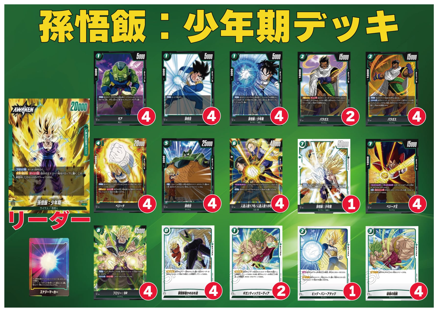 ドラゴンボール】緑悟飯デッキ | トレカの宮殿 ONLINE
