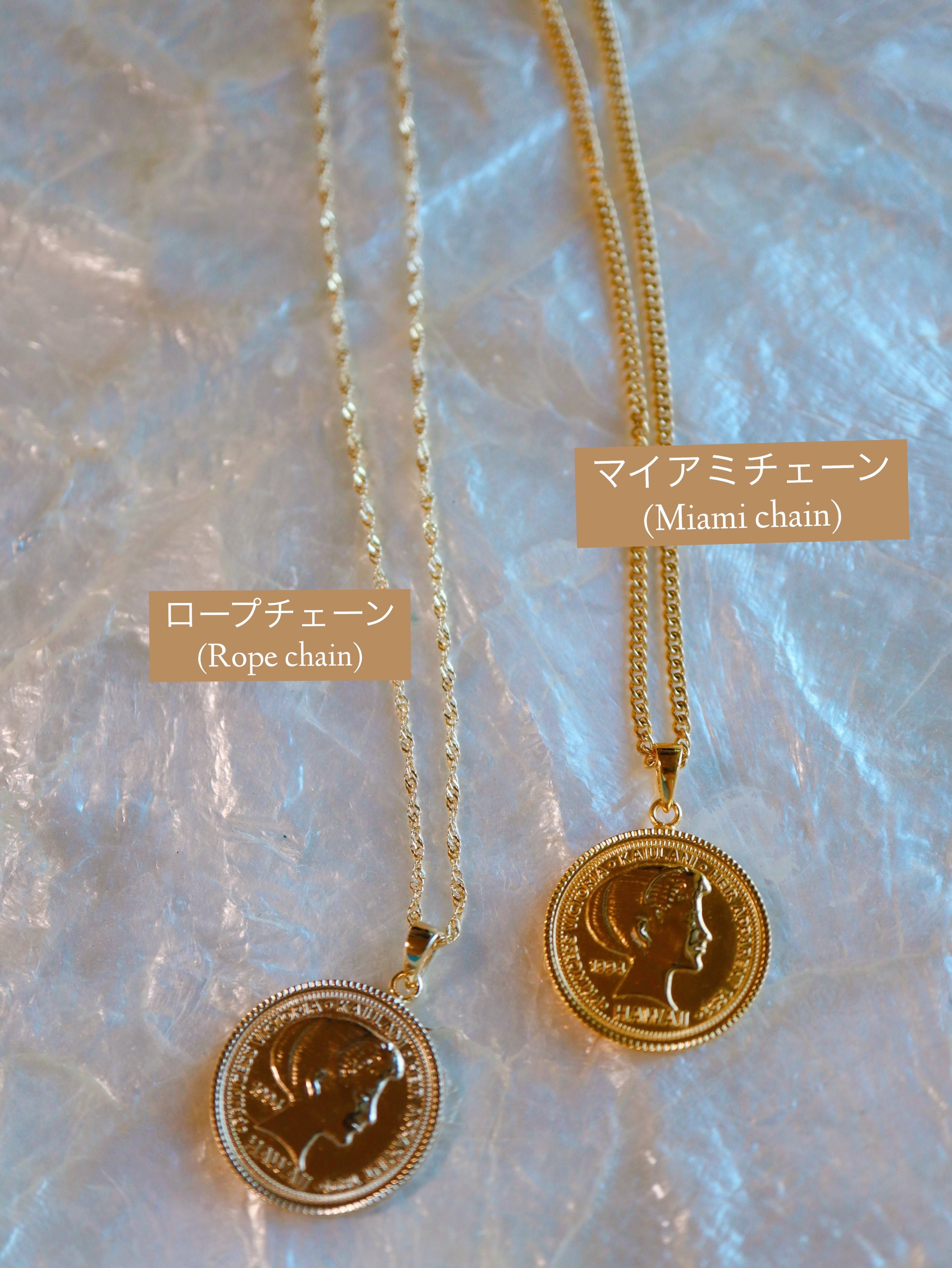 Princess Ka'iulani coin necklace Hawaiian jewelry(プリンセス