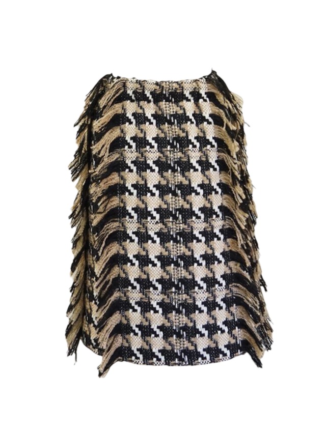 フリンジデザインツイードスカート Beige