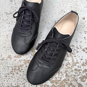 ALL BLK/人気モデル待望の復刻/ブラックソールレザースニーカー　