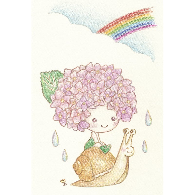 あじさいちゃん ポストカード | こゆるりぐっず