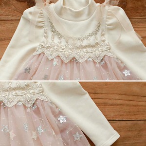 キラキラ星柄チュールワンピース2色