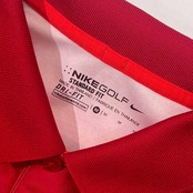 NIKE GOLF ナイキ ゴルフ STANDARD-FIT DRI-FIT ボーダー 半袖 ポロシャツ M/レッド系 メンズ