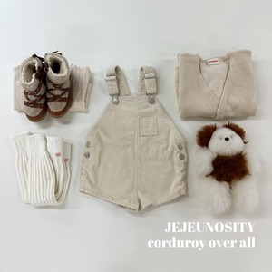 ［即納］jejeunosity corduroy short overalls cream