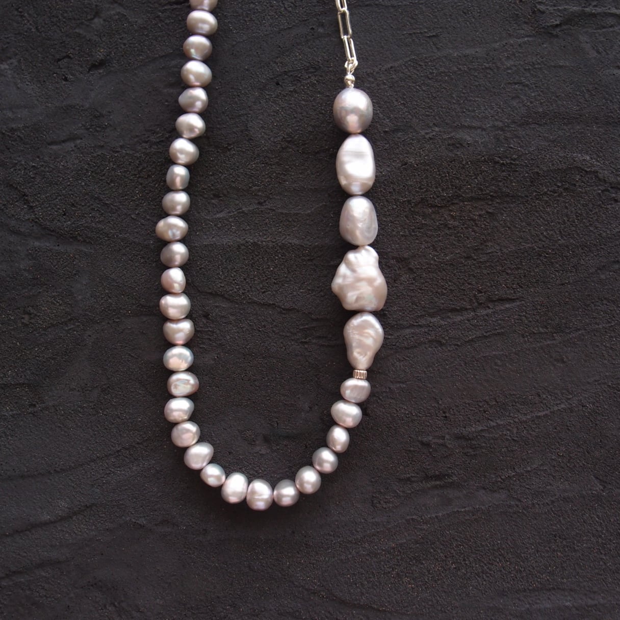 SV】Baroque Pearl Asymmetry Necklace ／バロックパール