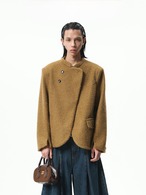 BOOGOOVOGUE Collarless Wool Jacket