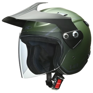 【公式】RAZZO-V　ジェットヘルメット　マットグリーン