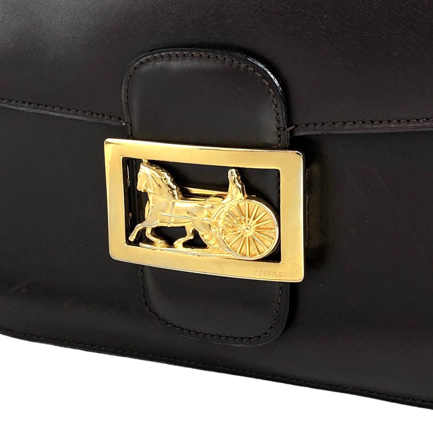 CELINE セリーヌ 馬車 ホースキャリッジ レザー クロスボディ