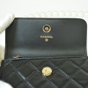 CHANEL シャネル マトラッセ ミニパール ラムスキン チェーンウォレット ショルダーバッグ ブラック 30番台 AP1839