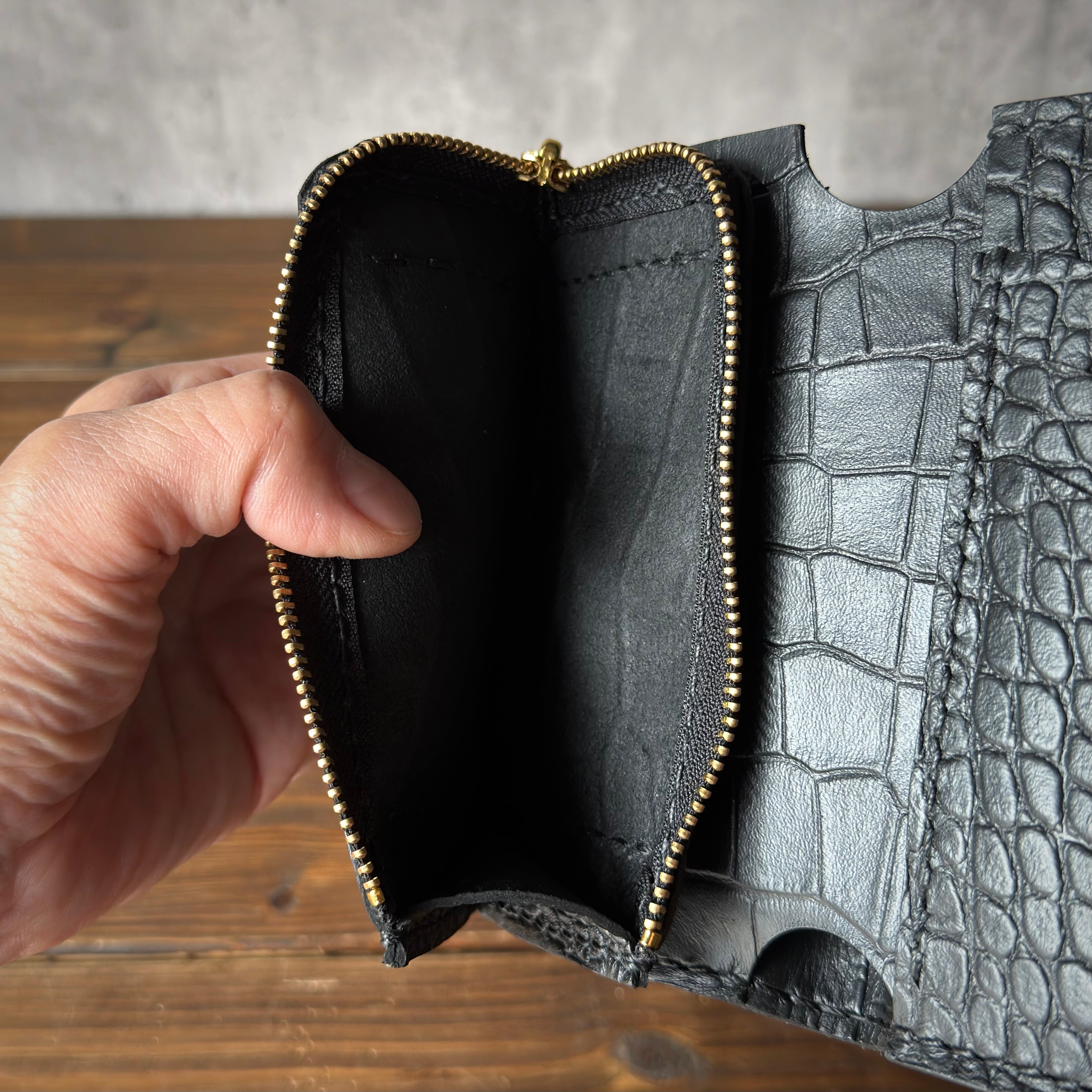 カスタムオーダー Trucker Wallet-09Ⅱ クロコ型押しレザー