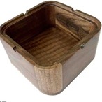 灰皿 木製 蓋付き ウォールナット 卓上 高級 アルミライナー ゴールド 喫煙具 シガレットケース おしゃれ インテリア 和風