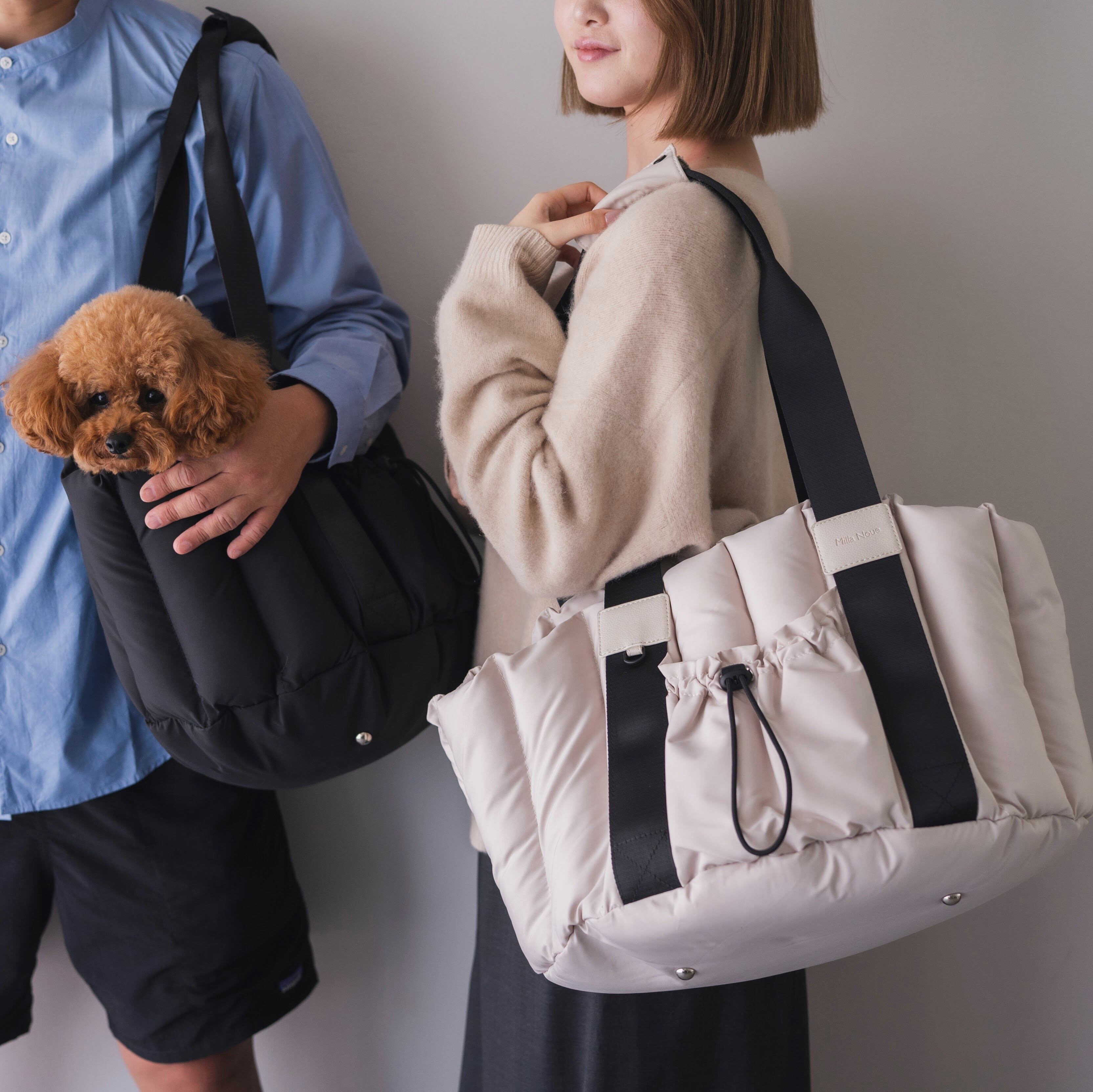 Coolimg Set ドライブベッドキャリー アイボリー 軽量フワモコ｜ 自立