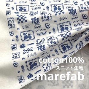 TB740◆1m◆M◆綿100%スムースニット生地◆マレファブ◆柄物