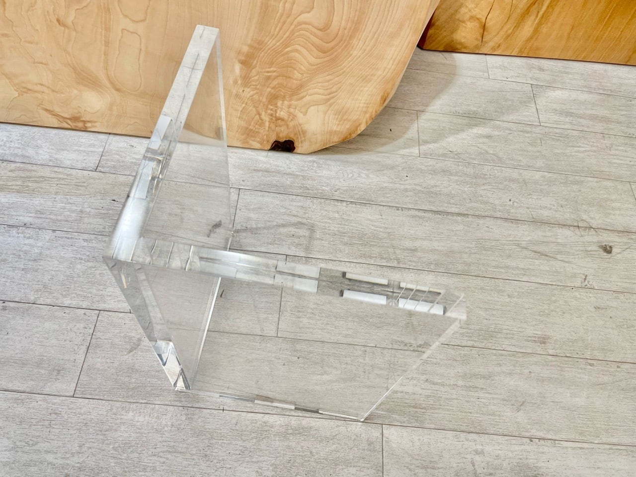 ナチュラルウッド サイドテーブル アクリル脚 ナチュラルウッド サイドテーブル アクリル脚