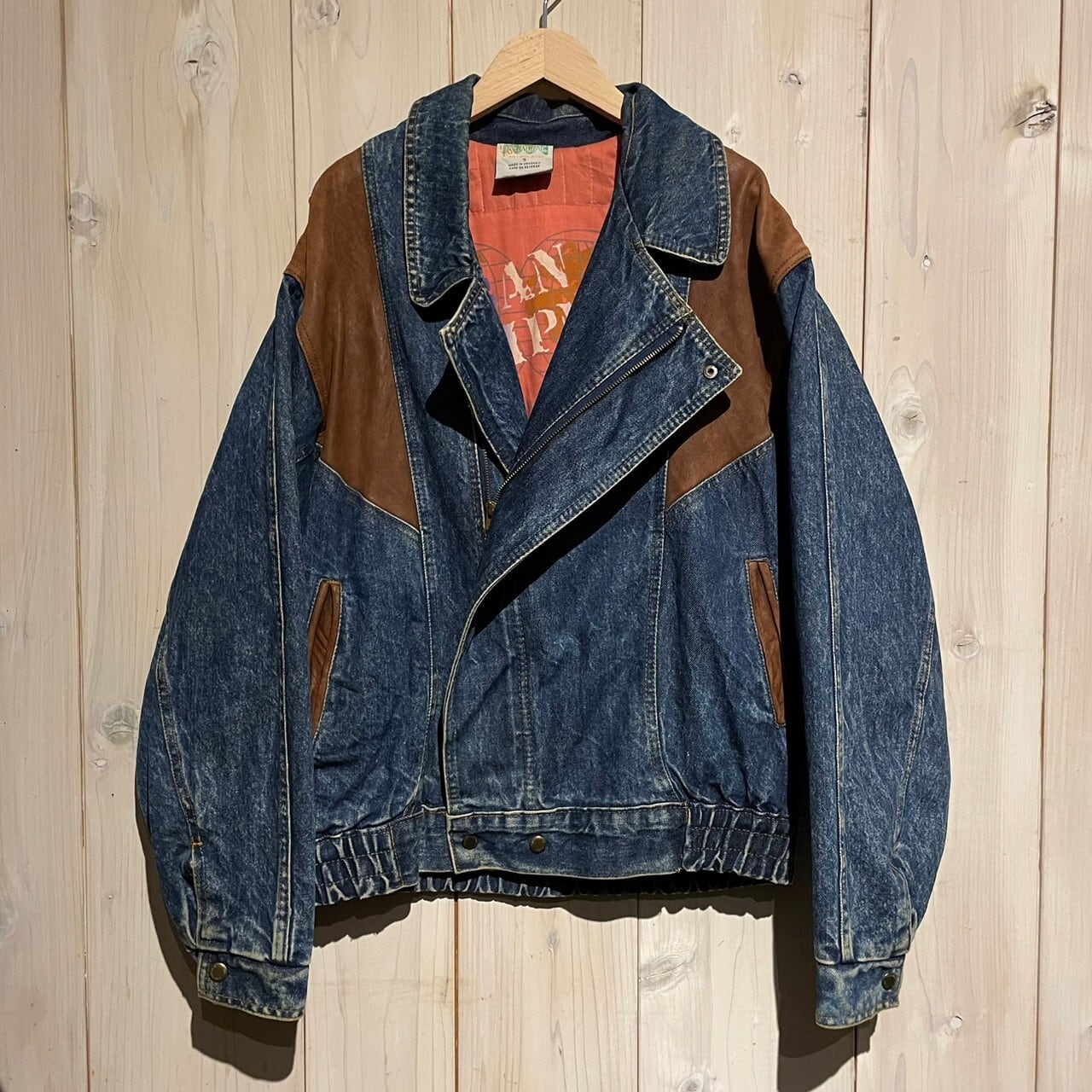 a.k.a.C.a.k.a vintage】Leather Switching Design Vintage Loose 