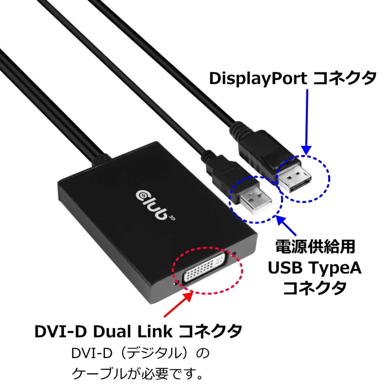 CAC-1010-A】Club 3D DisplayPort to DVI-D DUAL LINK Active Adapter
