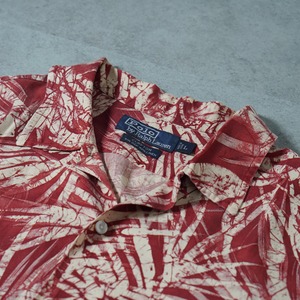 90s Polo by Ralph Lauren "CLAYTON" Silk Liinen Open Collar Shirt [L] 古着