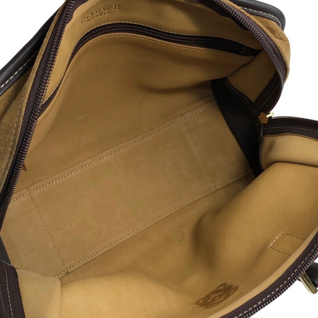 LOEWE ロエベ アナグラム アマソナ27 スエード ミニボストン ハンドバッグ ベージュ vintage ヴィンテージ オールド va4cz8