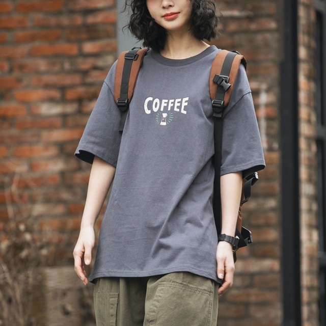COFFEEグラフィックバックプリントTシャツ 3col   R00362