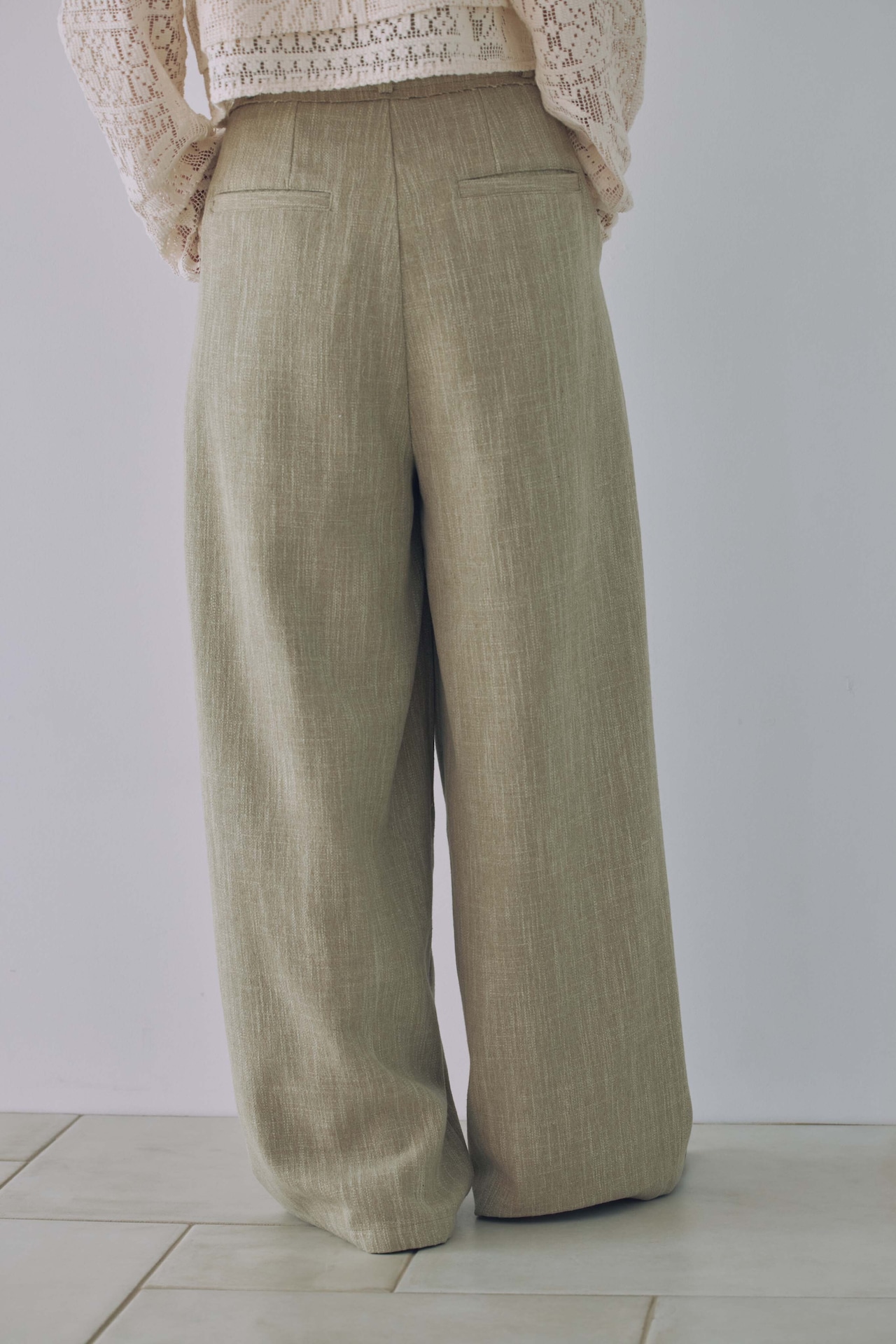 DU260515 Cut Off Tuck pants 【set up可】【T sizeあり】