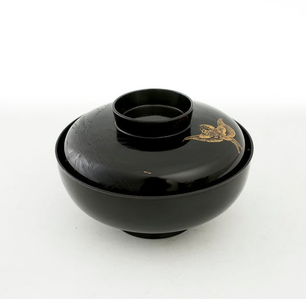 流】茶懐石道具 黒塗研出雀蒔絵吸物椀十客 箱付 DA031|漆芸 流】茶懐石道具 黒塗研出雀蒔絵吸物椀十客 箱付 DA031|漆芸