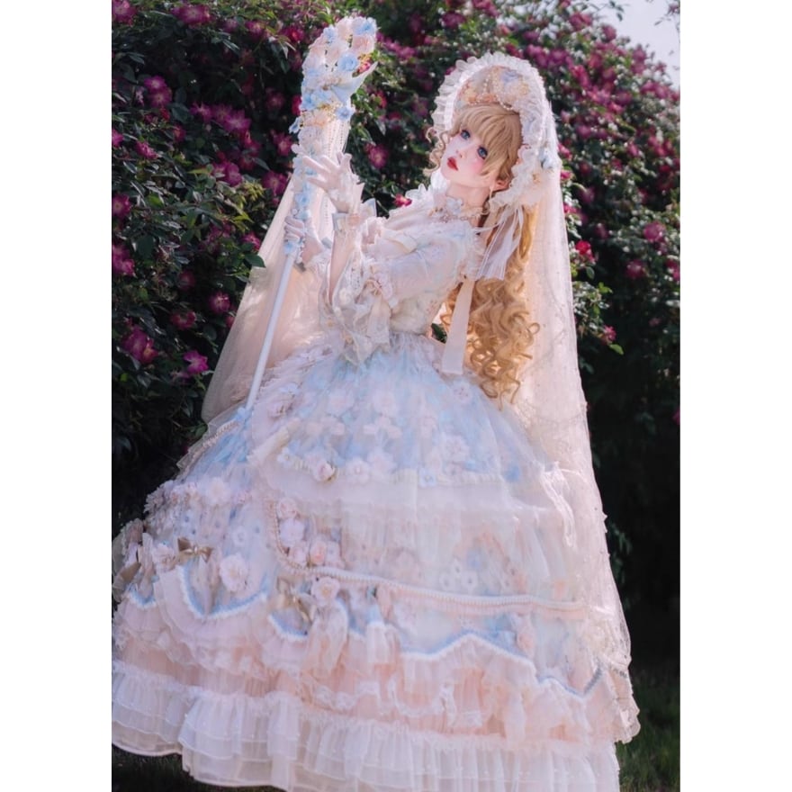 パーティーデビュー❤ロリータプリンセスドレス 甘ロリ プリンセスドレス ジャンパースカート ピンクパープル 花嫁茶会