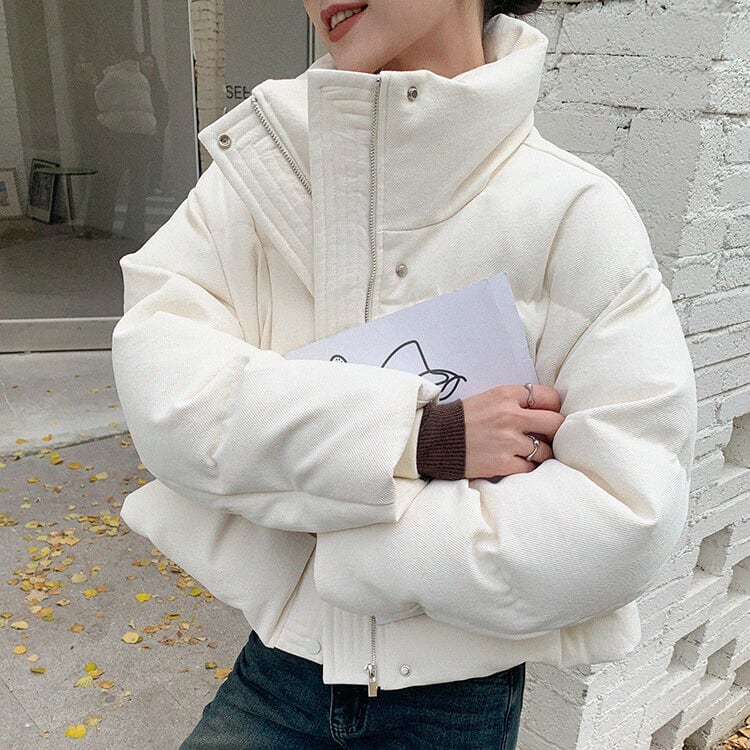 ジップアップ ショート ハイネック ダウン ジャケット 1col H10584