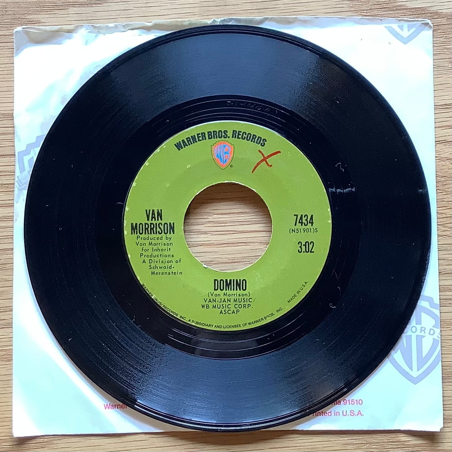VAN MORRISON / A: DOMINO / B: SWEET JANNIE | Plastic Soul Records