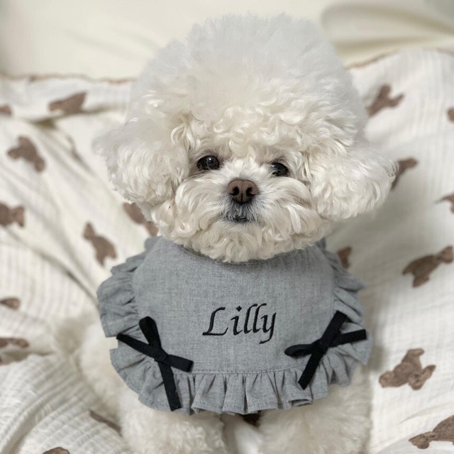 受注制作【settusettu】bonbon cape gray ver〔お名前刺繍〕