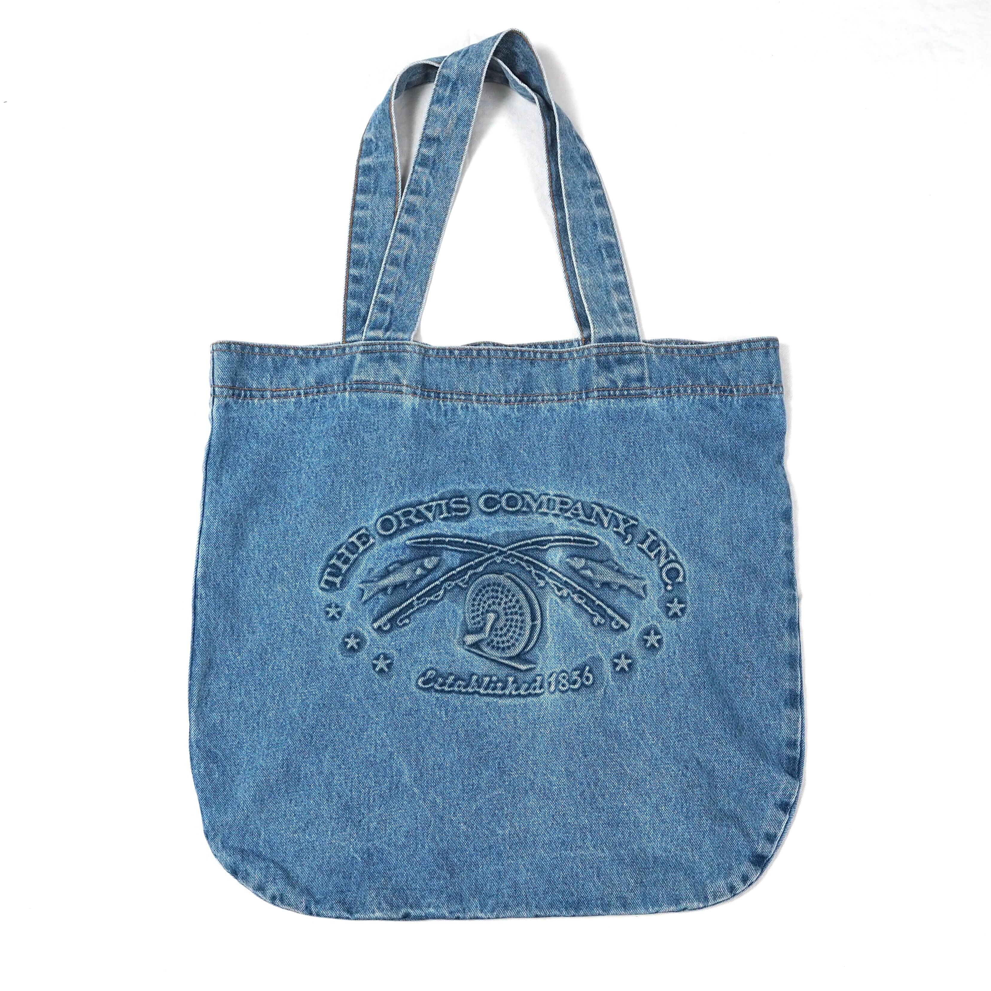 Orvis Embossed logo denim tote bag USA製