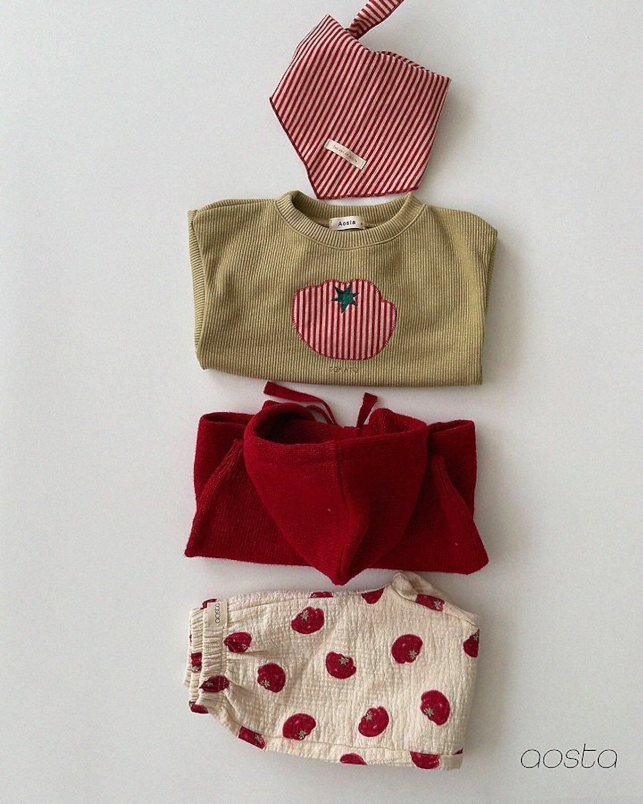 韓国子供服 / 26Autumn / Aosta / アップルスウェットTシャツ / 秋服 *S~XXL*