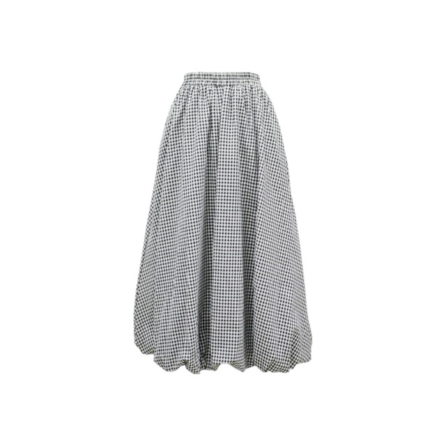 Gingham check balloon skirt
