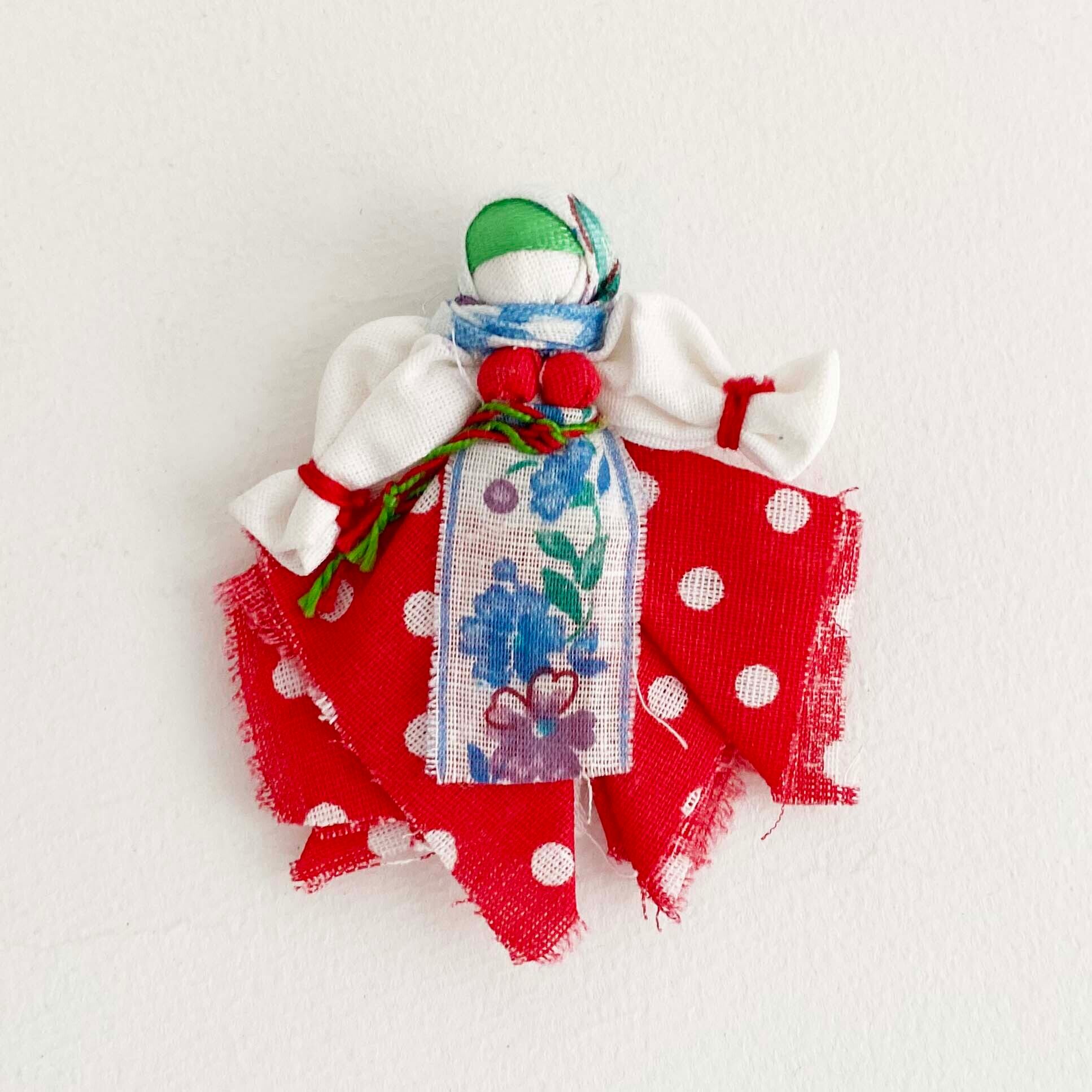 ロシアの布人形(青い花)