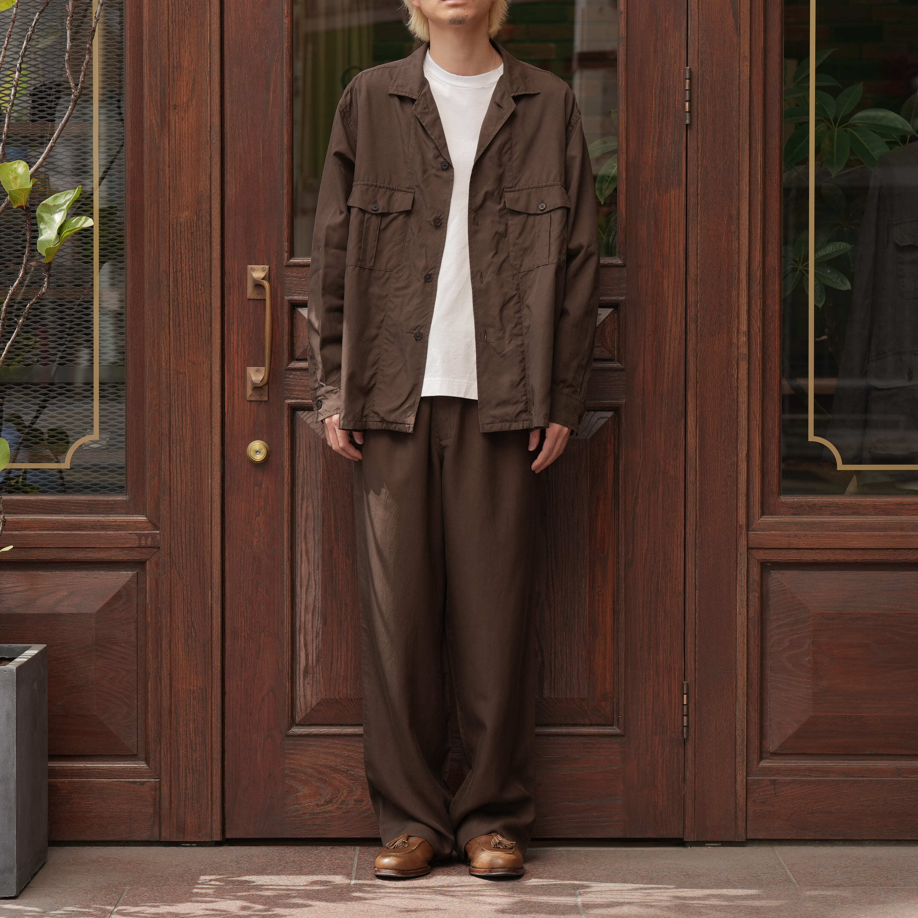 Silk Military Shirt Jacket（ESPRESSO） KAPTAIN SUNSHINE(キャプテンサンシャイン) 26SS 