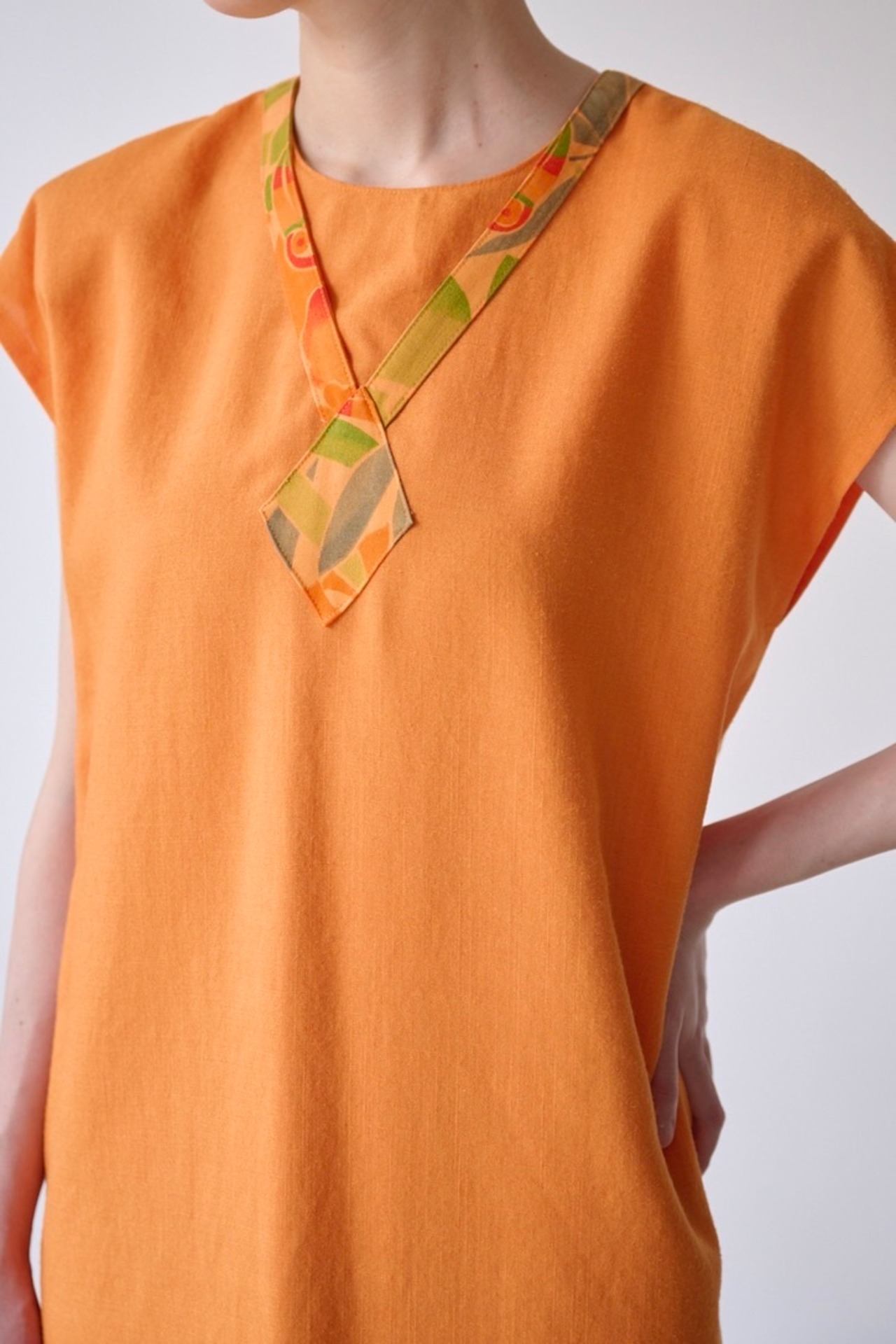 Orange I-line dress