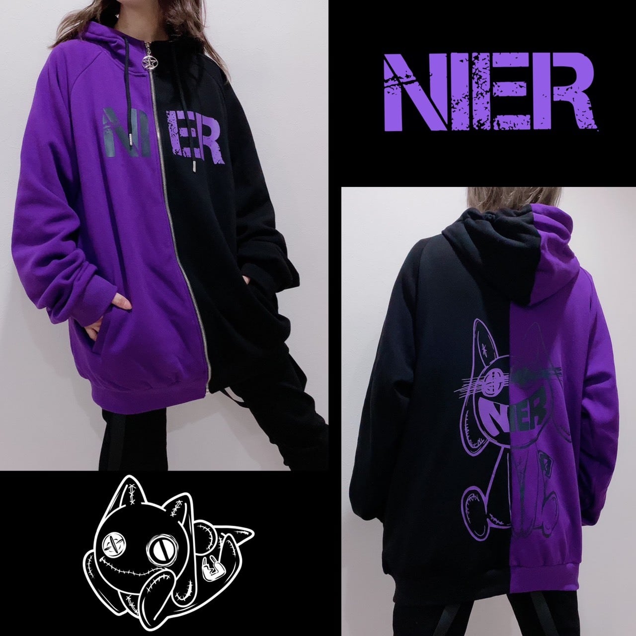 冬用TWO-TONE ZIP PARKA【PURPLE×BLACK】 | NIER CLOTHING