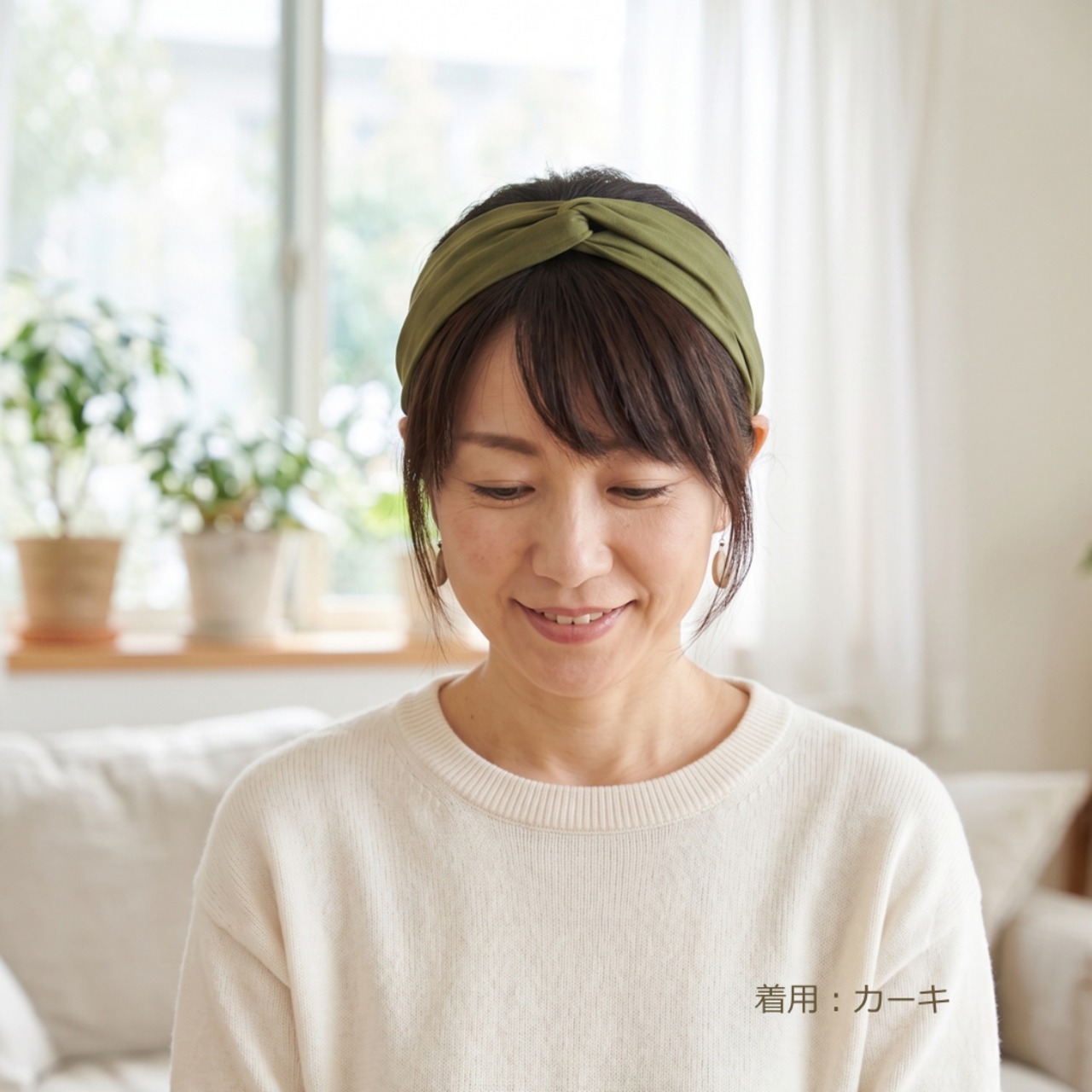 ナイロンヘアターバン さらさら軽量　|暑い日・おうち時間のリラックスに クロスデザイン
