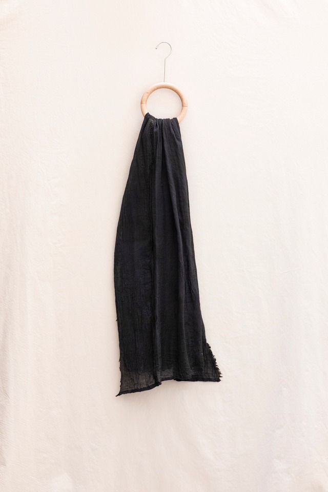 YOKO SAKAMOTO / WOOL SILK SCARF - ABSTRACT(BLACK)