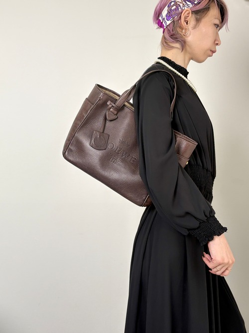 LOEWE ロエベ ヘリテージ トートバッグ ブラウン レザー vintage ヴィンテージ オールド ewpmv3