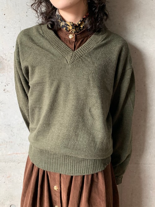 Vintage Unknown Military V Neck Sweater