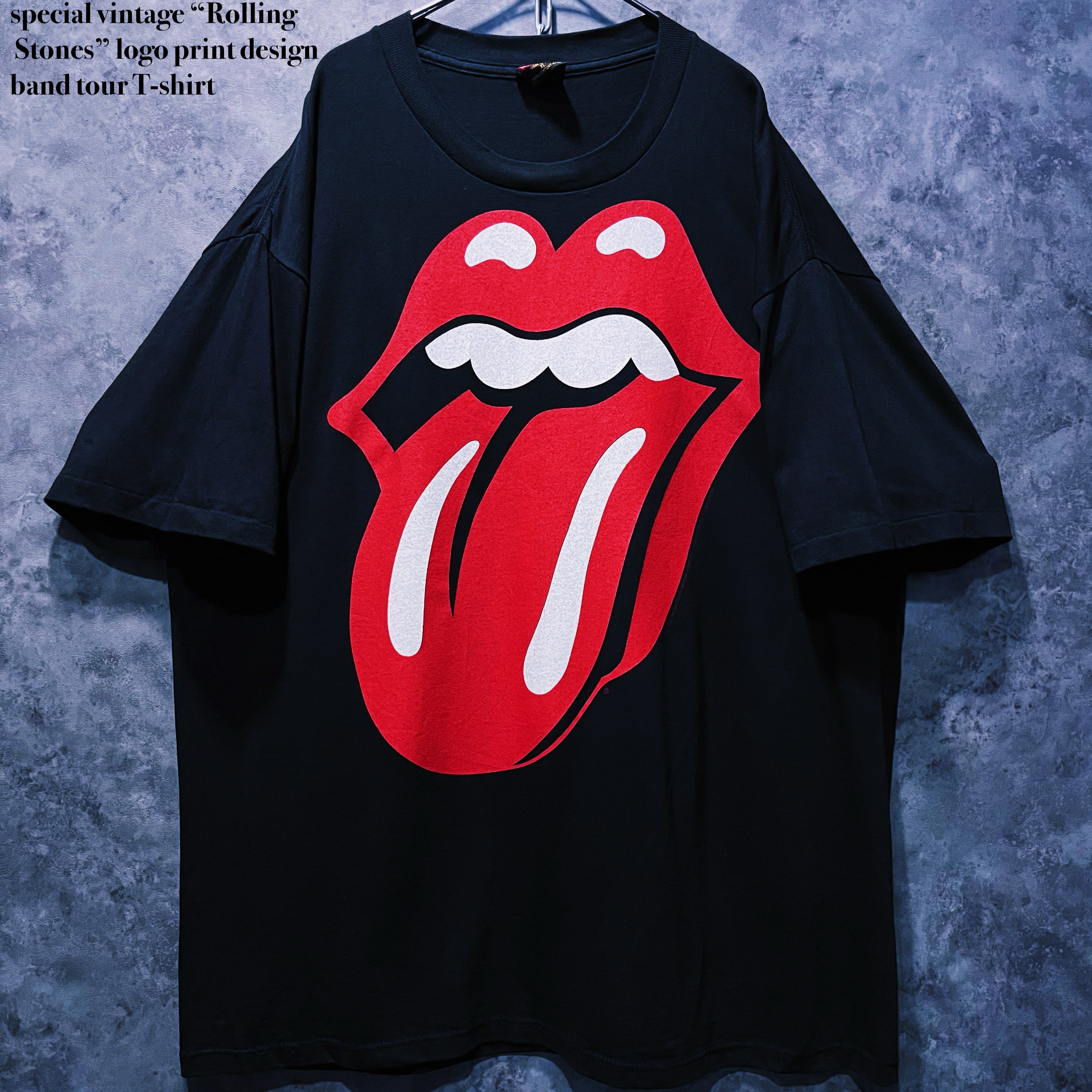 【doppio】special vintage “Rolling Stones” logo print design band tour T-shirt