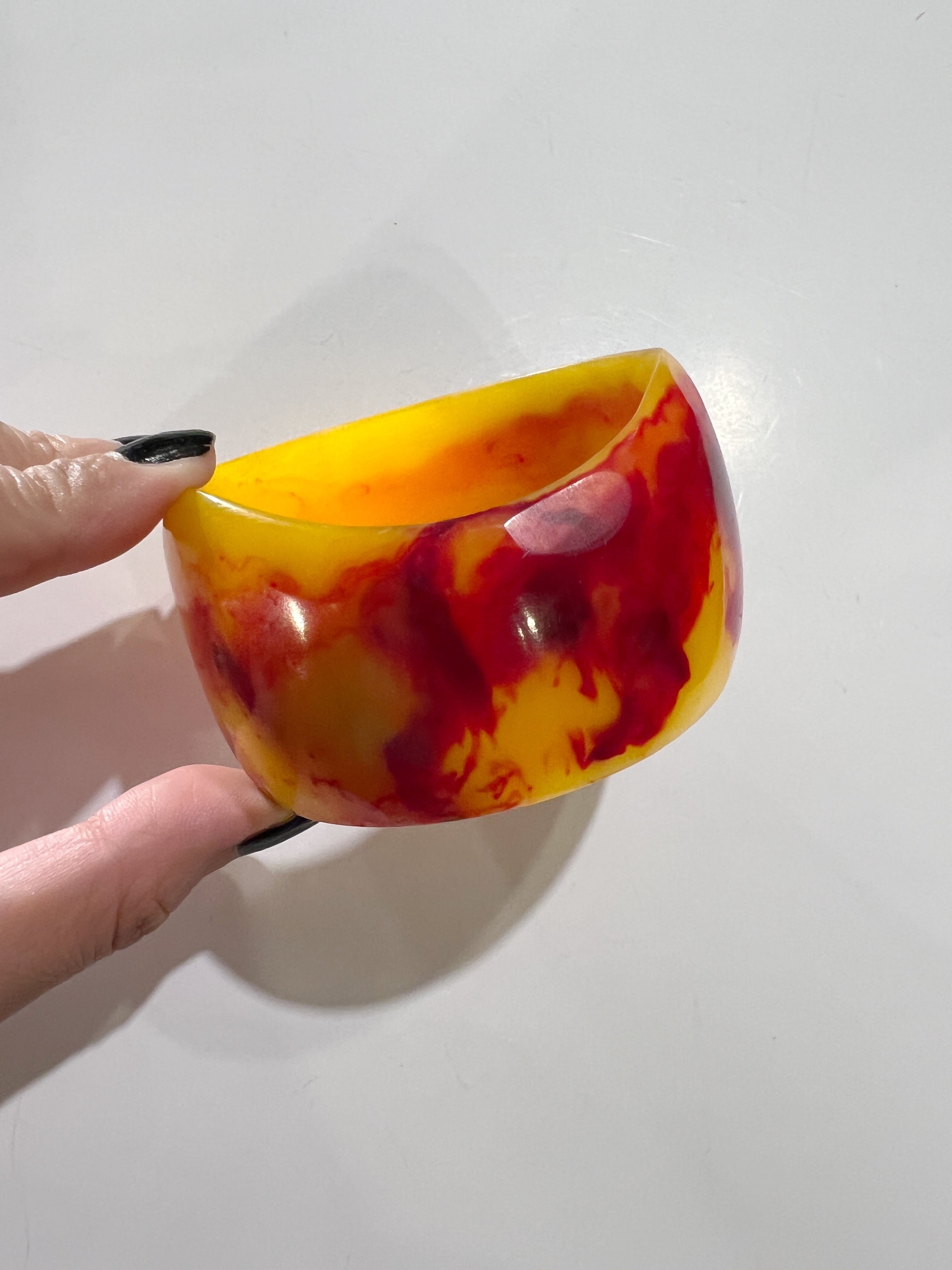 Vintage yellow × red marble bangle