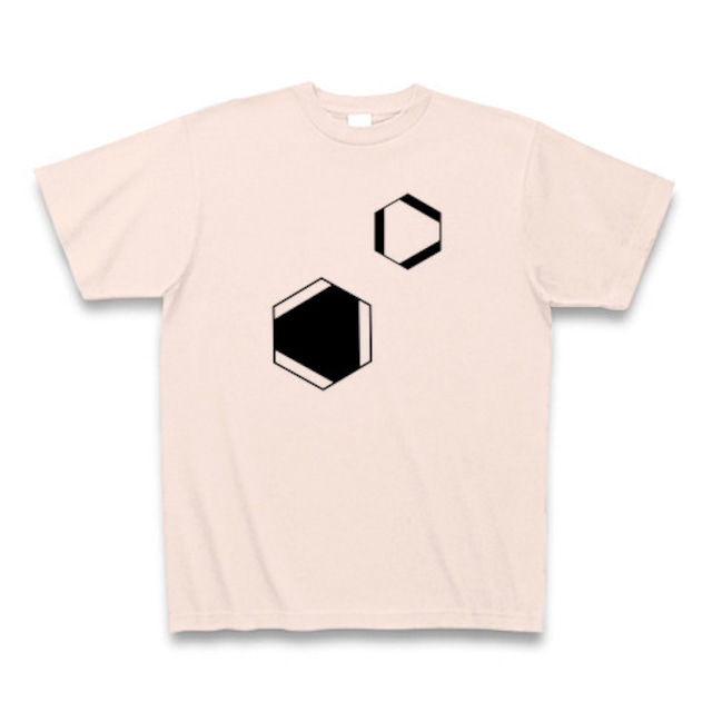 理系Tシャツ【ベンゼン環／２つ／ライトピンク】-(Scien-T'st)Benzen/two/Light Pink