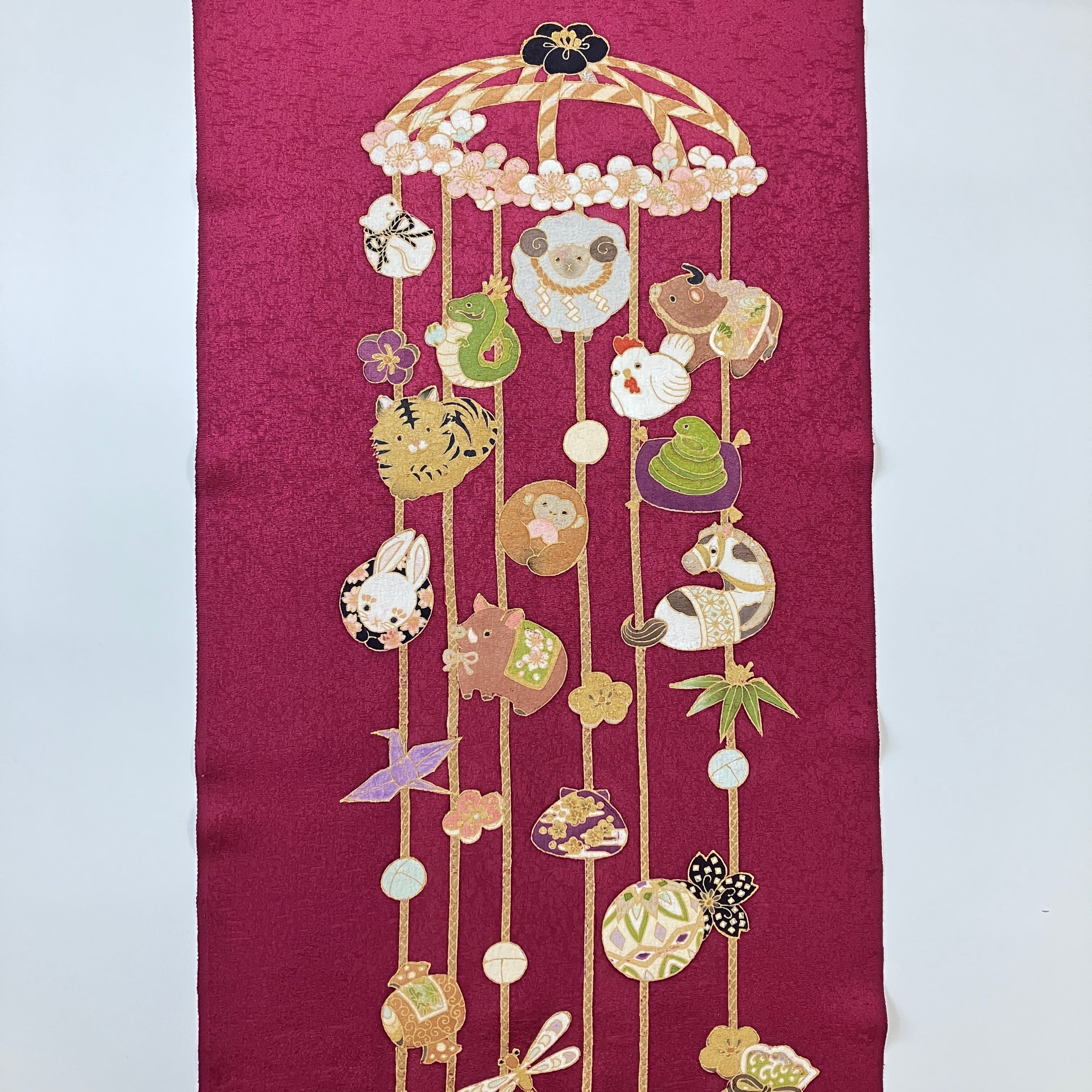 えんちゃんです こうもり 飛び柄 手描き友禅のポイント おしゃれ 袋帯 えんちゃんです こうもり 飛び柄 手描き友禅のポイント おしゃれ